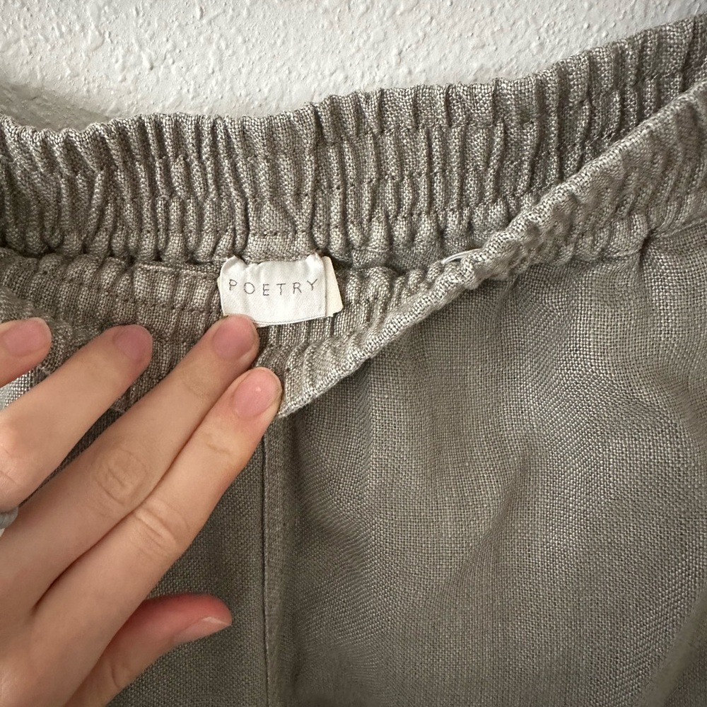 POETRY Frayed Hem Linen Shorts